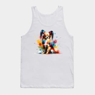 Russian Toy Dog in Colorful Abstract Splash Art Tank Top